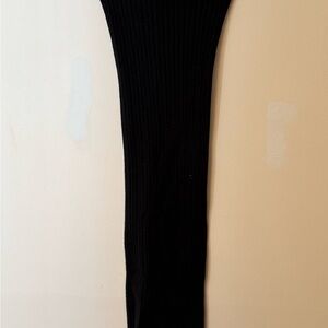 Stylish Black Ribbed Knit Dress